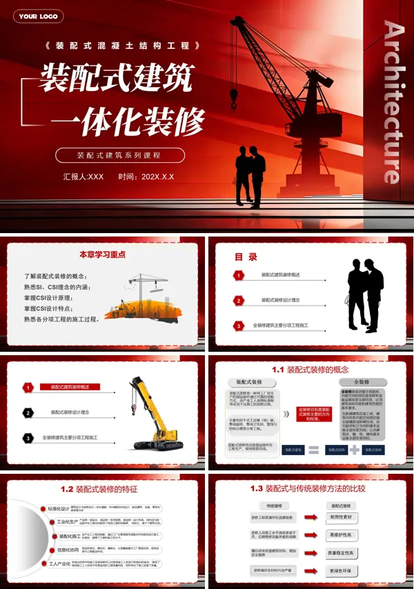 装配式建筑一体化装修介绍PPT课件模板含讲稿