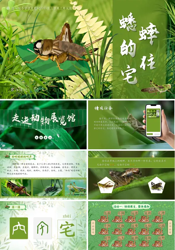 人教版四年级上册语文三单元【蟋蟀的住宅】PPT课件含教案
