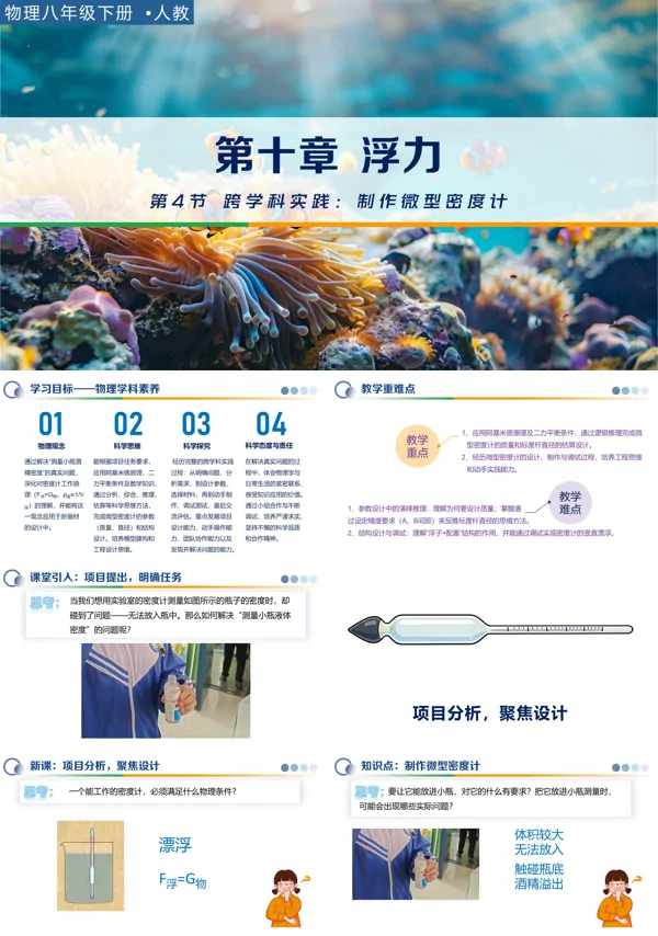 第十章 浮力《第4节 跨学科实践：制作微型密度计》八年级物理下册ppt课件（教案）
