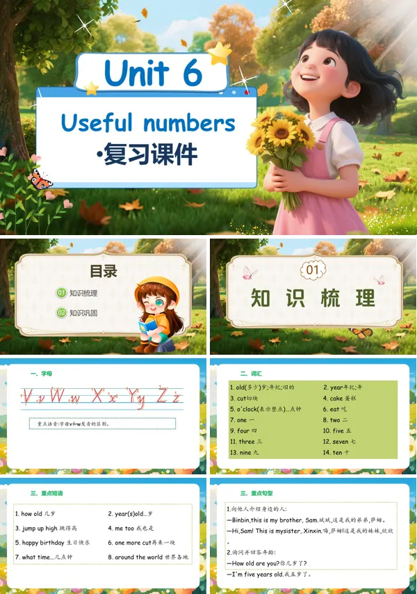 人教三年级英语上册Unit6Useful numbersPPT课件含教案