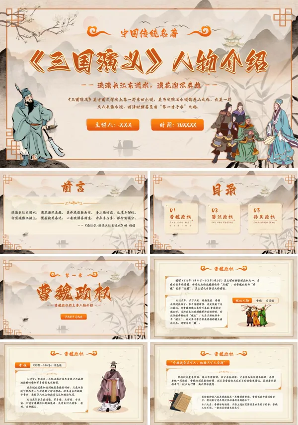 古典文学四大名著三国演义人物介绍PPT课件