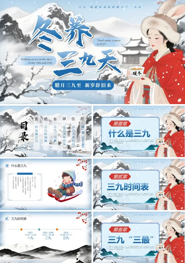 冬养三九天冬季养生PPT课件模板含讲稿