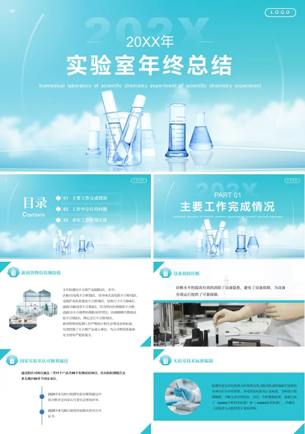  实验室年终总结汇报PPT含讲稿