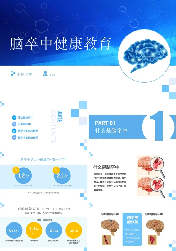 脑卒中健康教育PPT下载课件