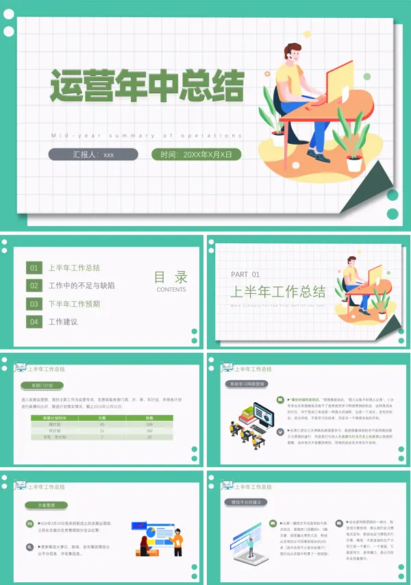 运营年中总结PPT下载模板