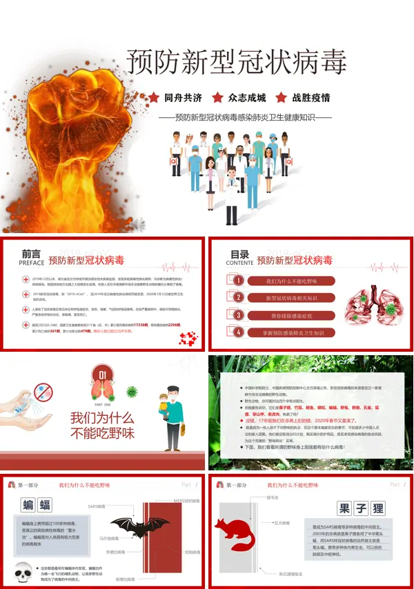 预防新型冠状病毒感染肺炎卫生健康知识ppt课件