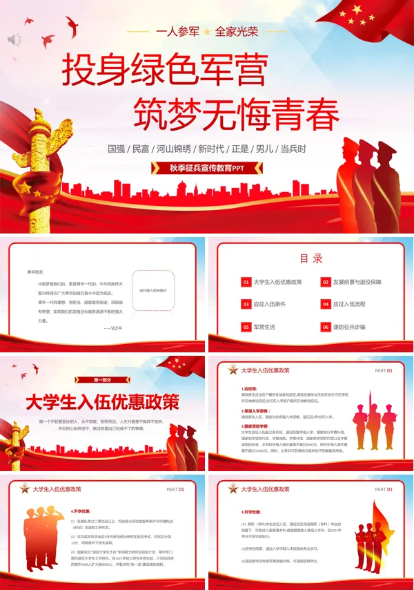 大学生征兵宣传座谈会PPT