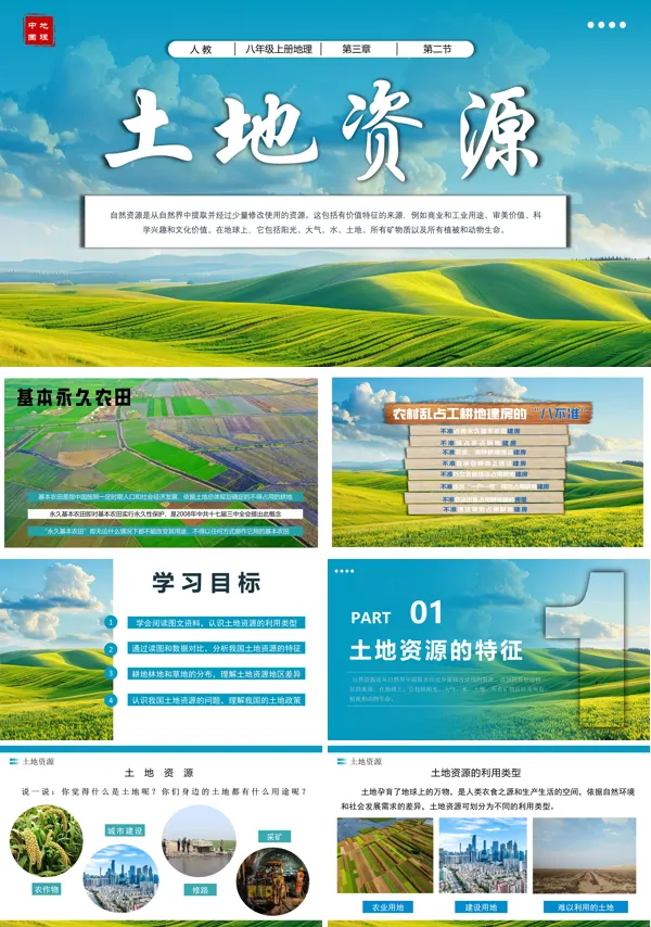 八年级地理上册人教3.2土地资源PPT课件含教案