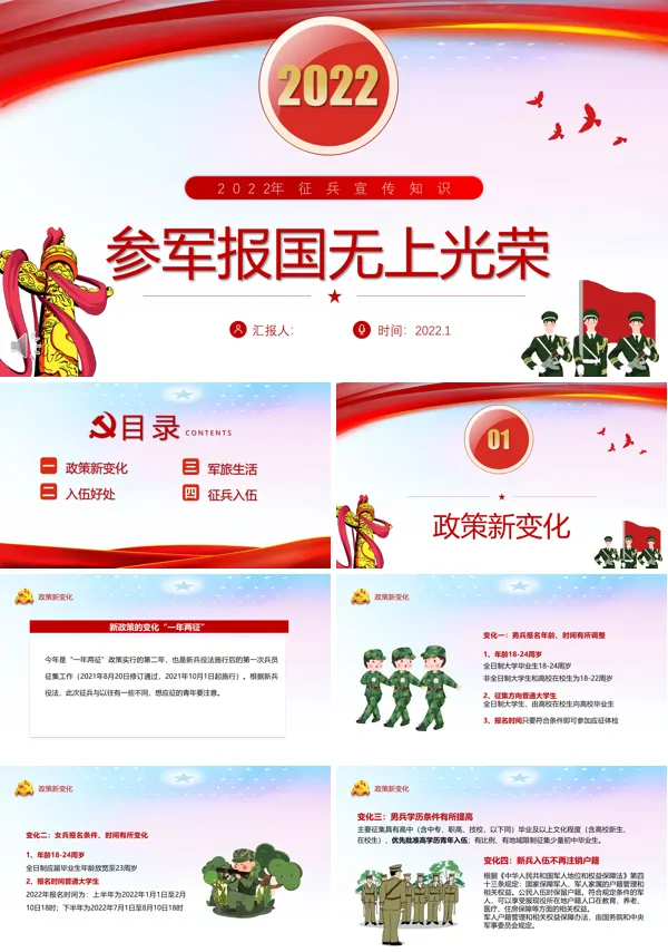 2020年征兵工作宣传ppt