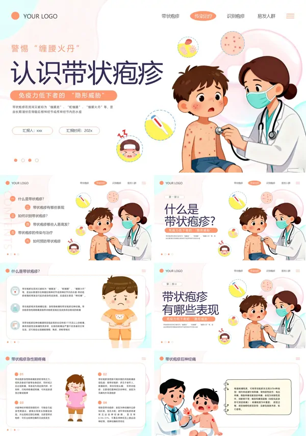 认识带状孢疹PPT模板含讲稿