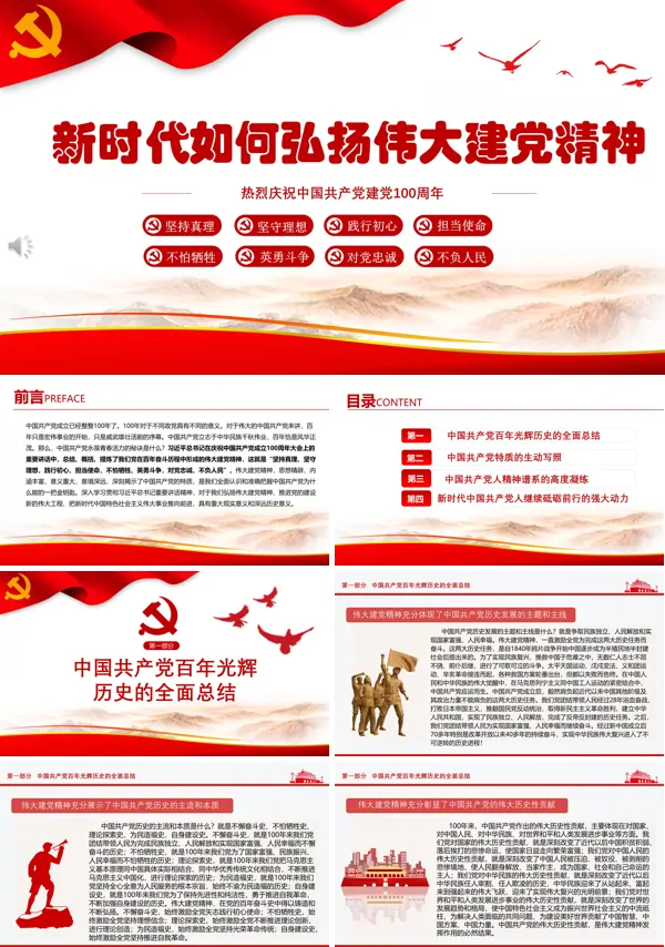 2021新时代如何弘扬伟大建党精神PPT