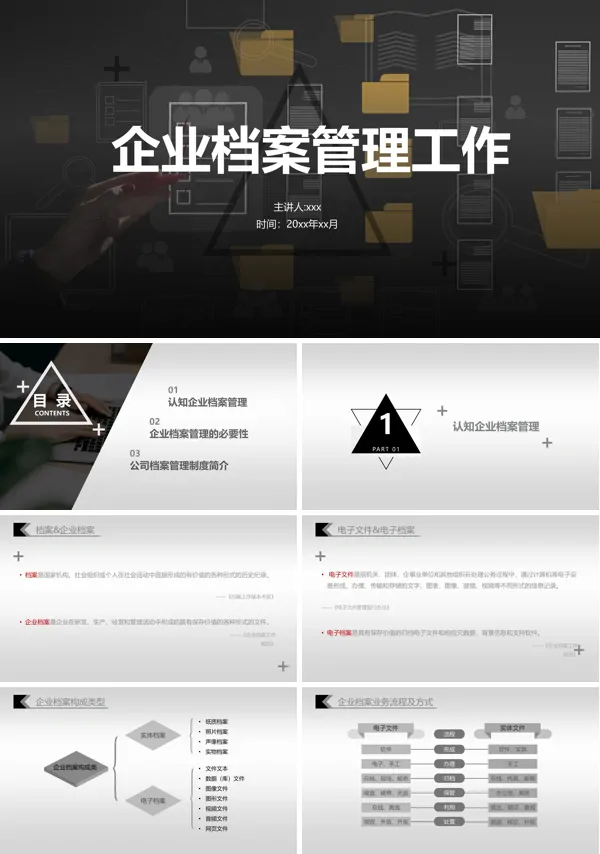 企业档案管理培训PPT模板