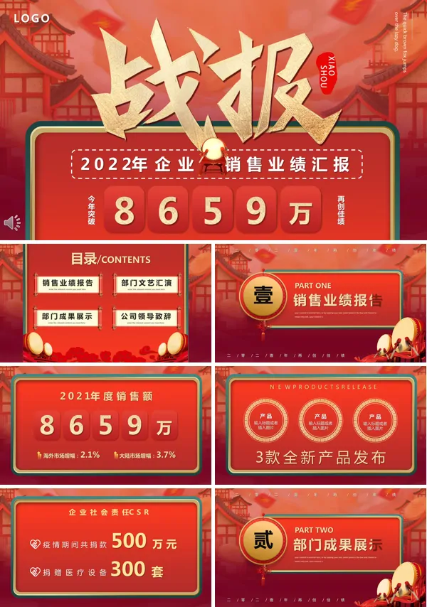 销售部门业绩汇报PPT