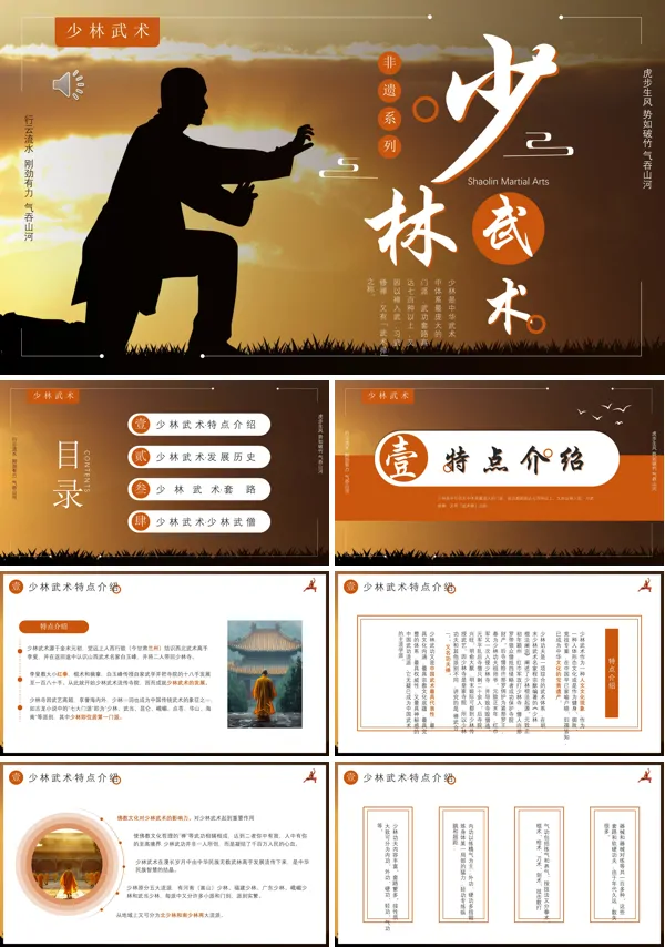 非遗文化少林武术科普教育教学PPT课件