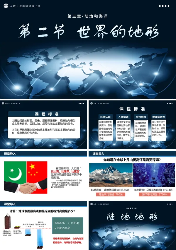 人教七年级地理上册3.2世界的地形PPT课件含教案