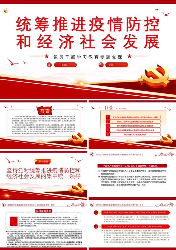 统筹推进疫情防控和经济社会发展PPT专题党课