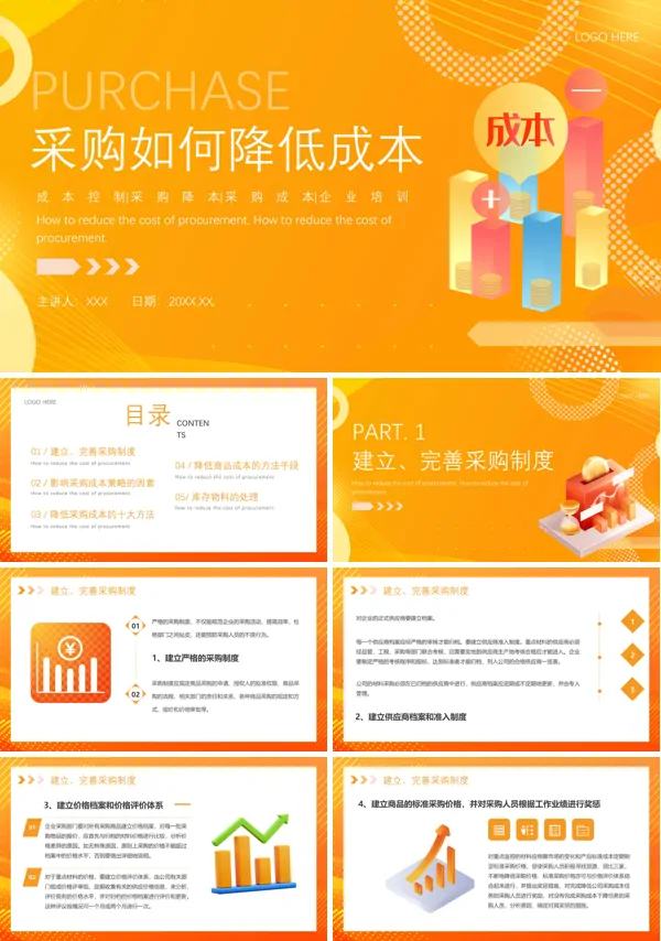 职场培训如何降低采购成本PPT课件