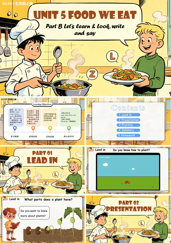 Unit 5 第5课时 Part B Let’s learn&Look, write and say 五年级英语上册人教PEP ppt课件(教案)