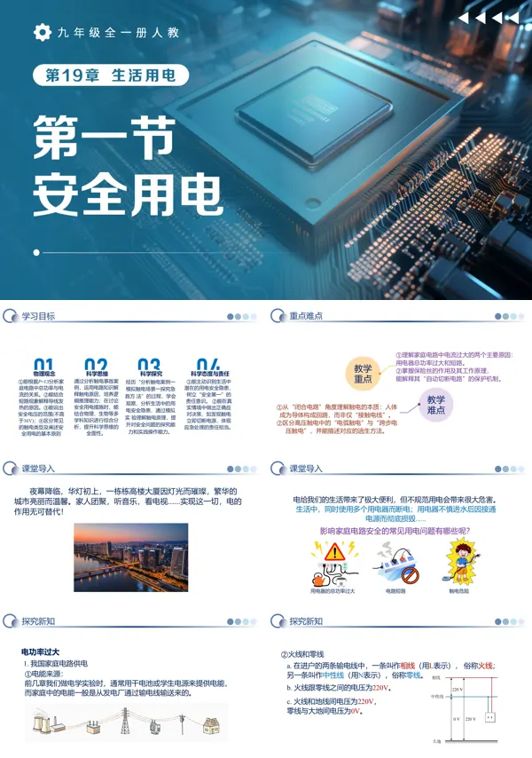 第19章《第1节安全用电》九年级全一册物理人教ppt课件（教案）