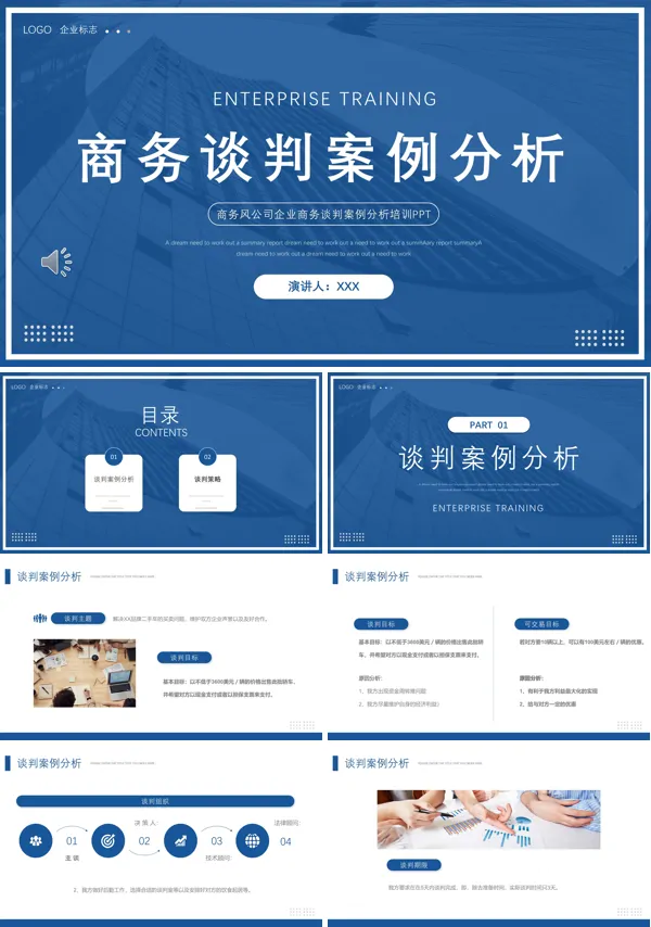 公司企业商务谈判案例分析培训PPT模板