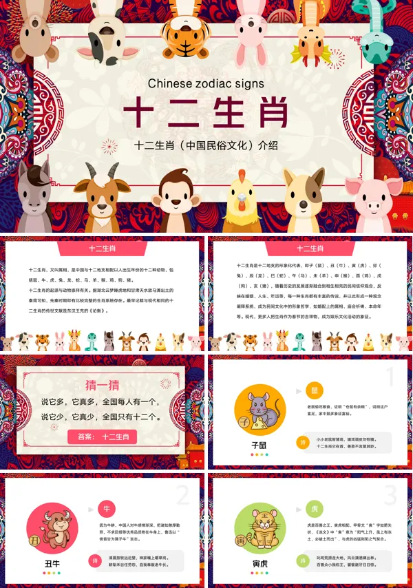 十二生肖中国民俗文化介绍知识科普PPT课件