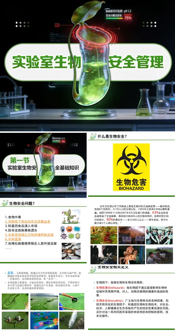 实验室生物安全管理PPT课件模板含讲稿