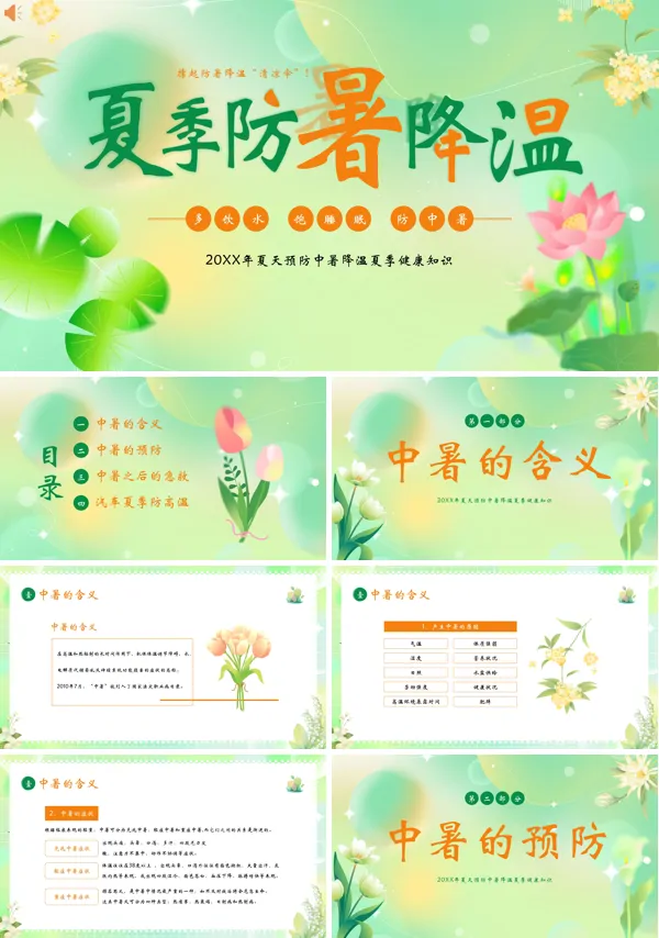 夏季防中暑降温知识PPT课件