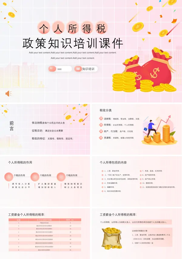 2023最新个人所得税知识培训课件PPT