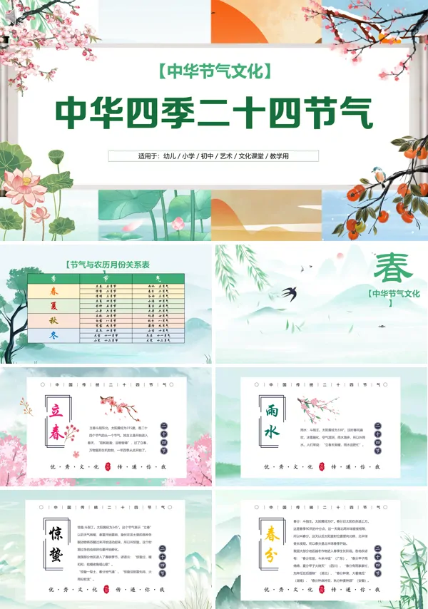 二十四节气主题班会PPT课件免费下载