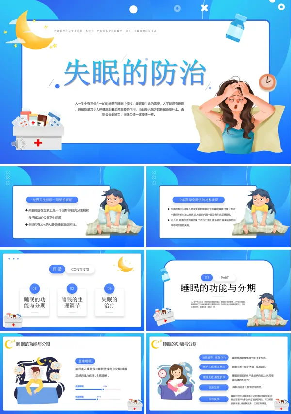 失眠的防治知识介绍讲座PPT课件