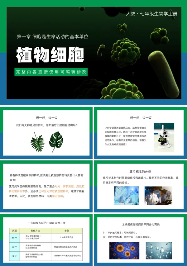 七年级上册细胞是生命的基本活动单位植物细胞PPT下载课件