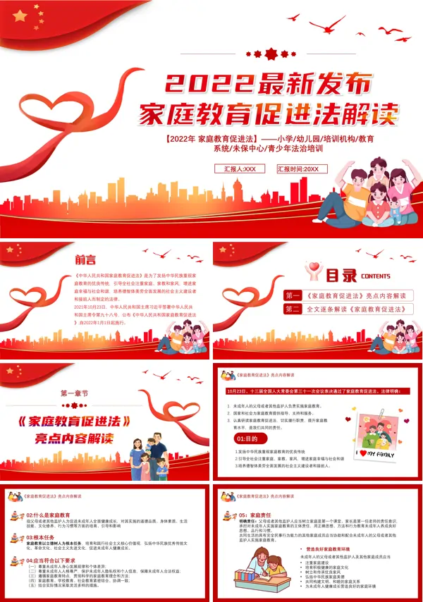 学习解读家庭教育促进法PPT