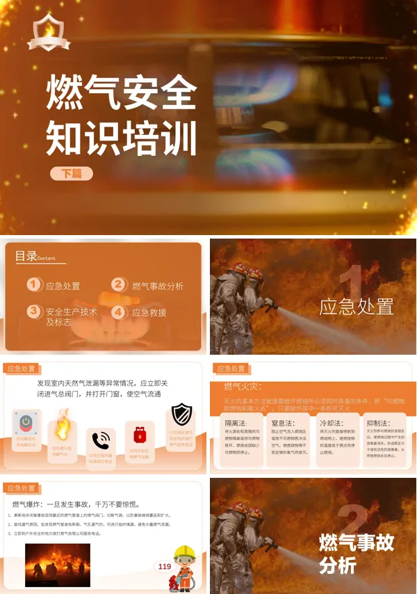 燃气安全知识培训课件PPT模板