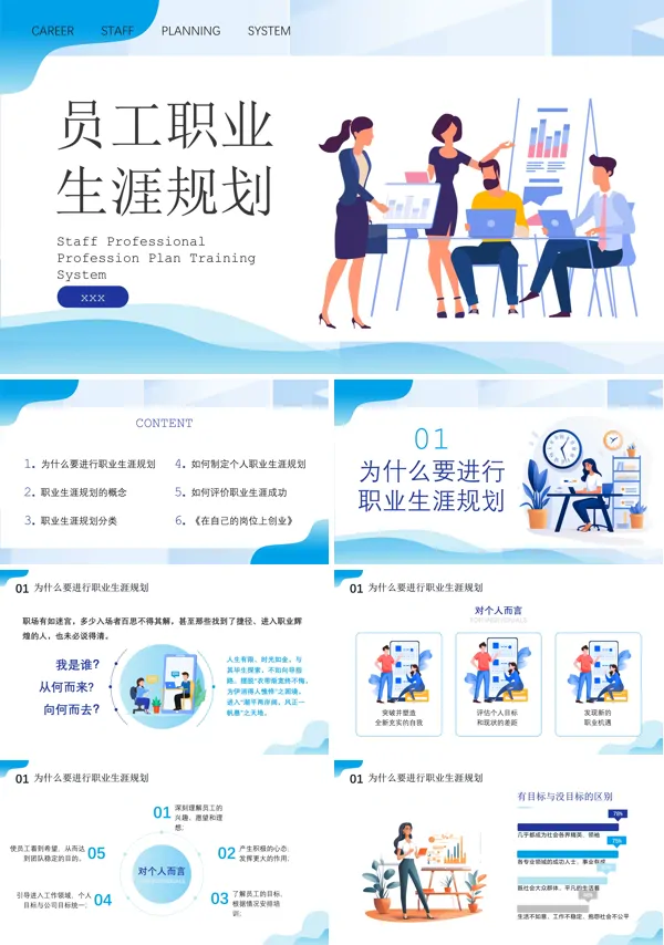 员工职业生涯规划职场培训课件PPT下载模板