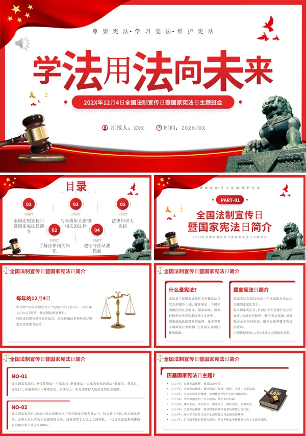 学法用法向未来国家宪法日主题班会PPT专题党课