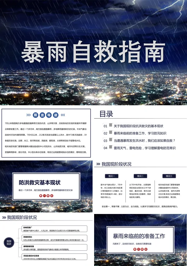 暴雨来临时如何采取防范措施PPT