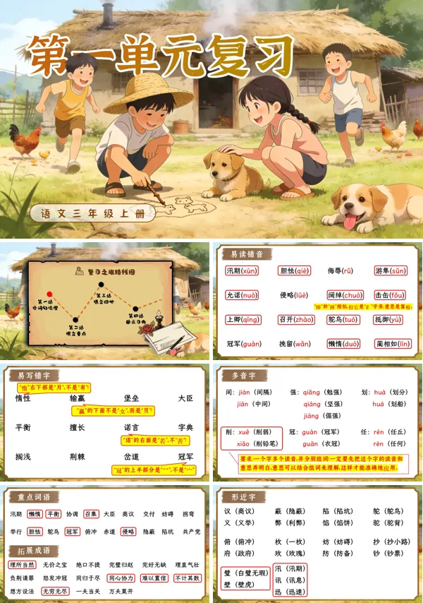 第二单元复习五年级上册ppt课件