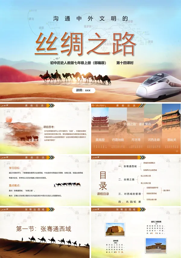 初一历史丝绸之路课件PPT下载模板