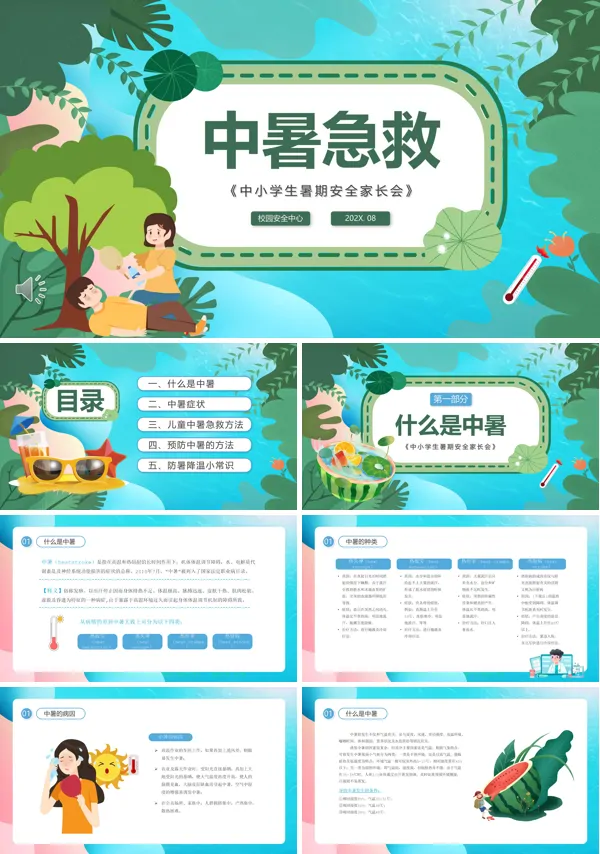 中暑急救知识培训PPT模板