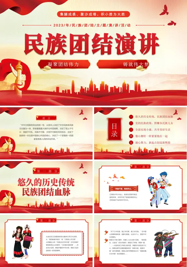 民族团结演讲完整版PPT课件