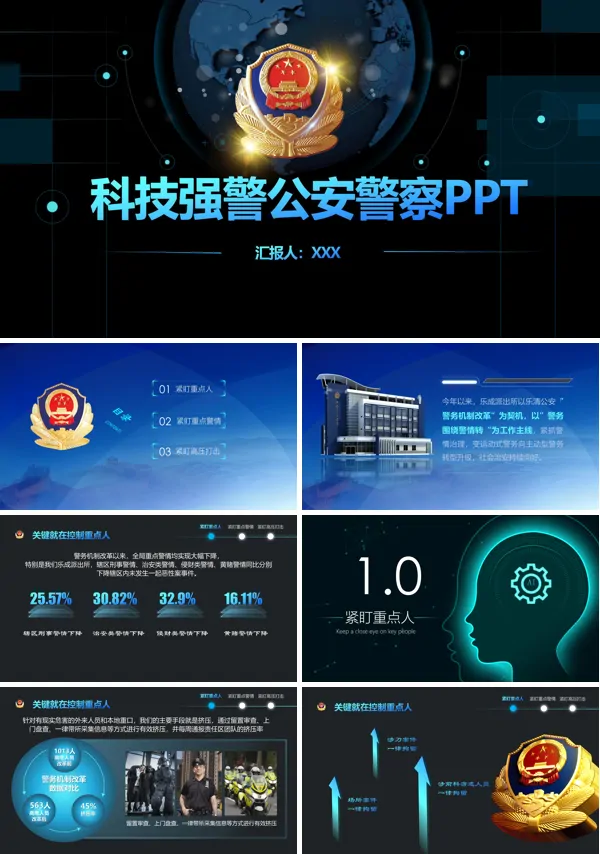 公安警察ppt模板免费下载