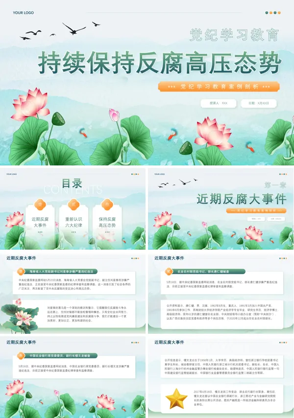 2024年党纪学习教育案例剖析专题党课PPT模板