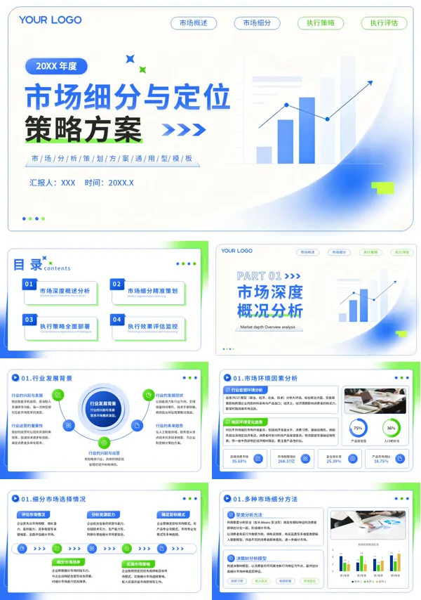 市场细分与定位营销管理PPT模板含讲稿