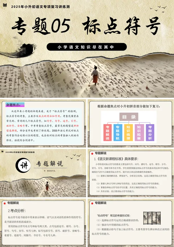 2025年小升初语文复习讲练测统编标点符号PPT课件含教案