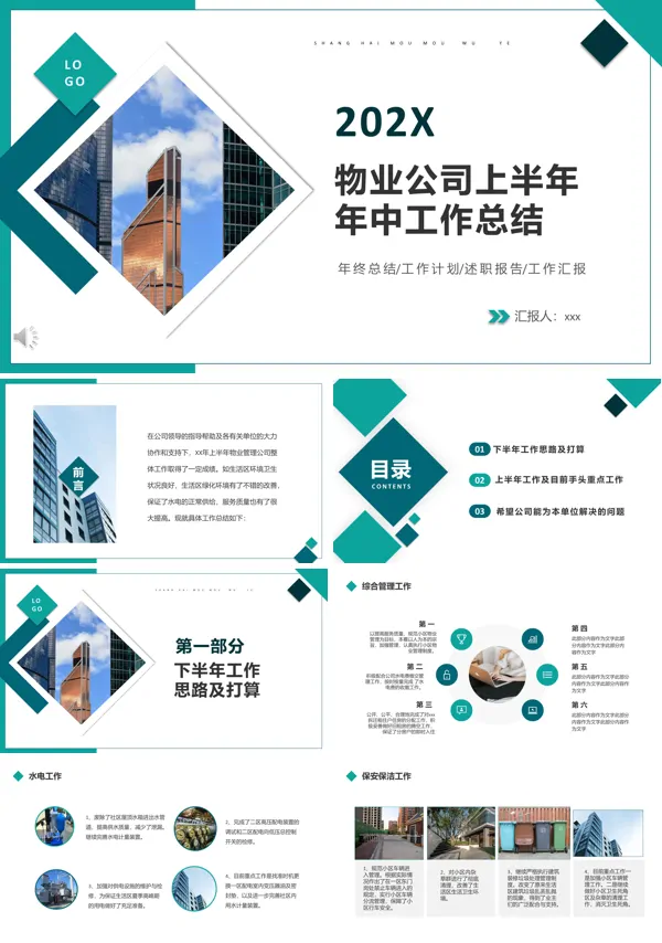 物业年度工作汇报总结ppt