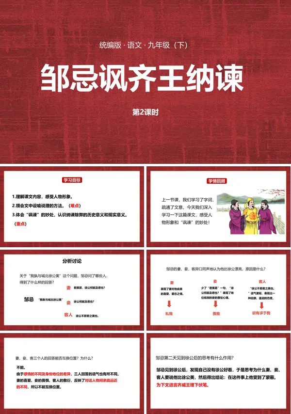 邹忌讽齐王纳谏的ppt课件