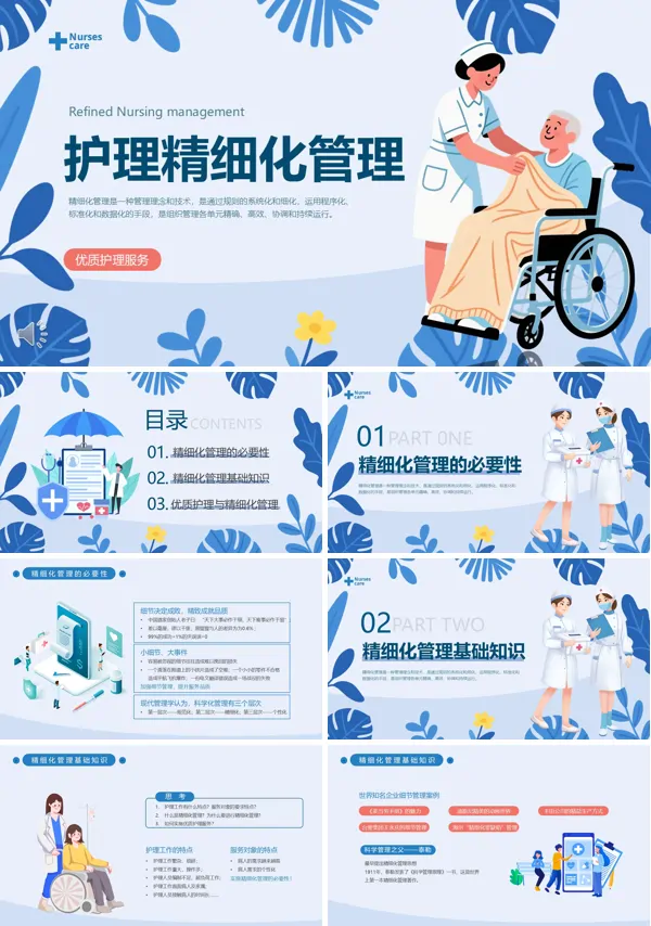 护理精细化管理课件PPT模板含讲稿