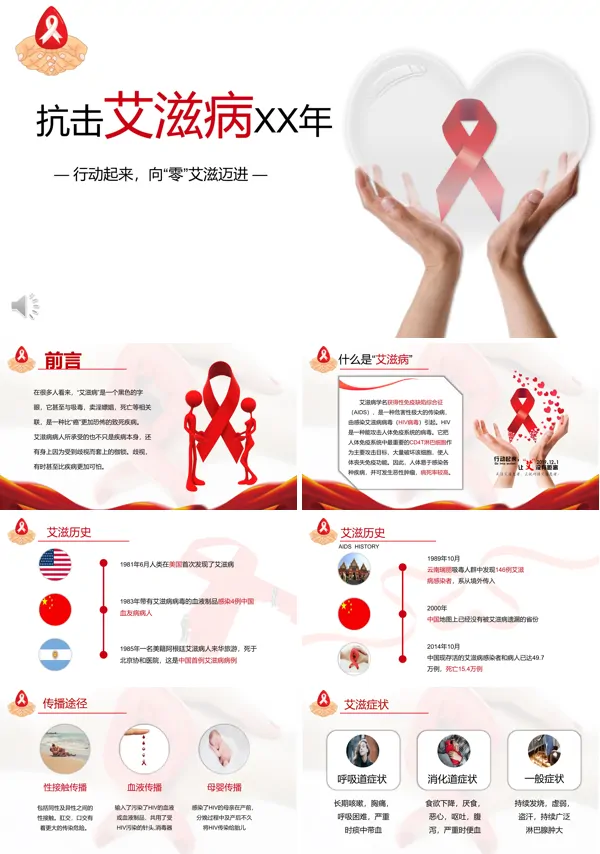 世界艾滋病日主题班会PPT模板