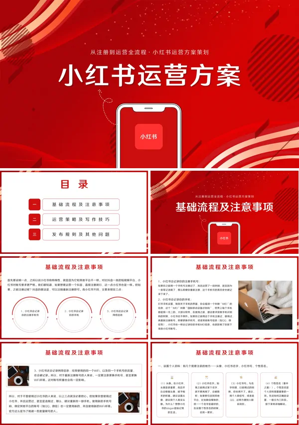 小红书运营方案策划PPT课件