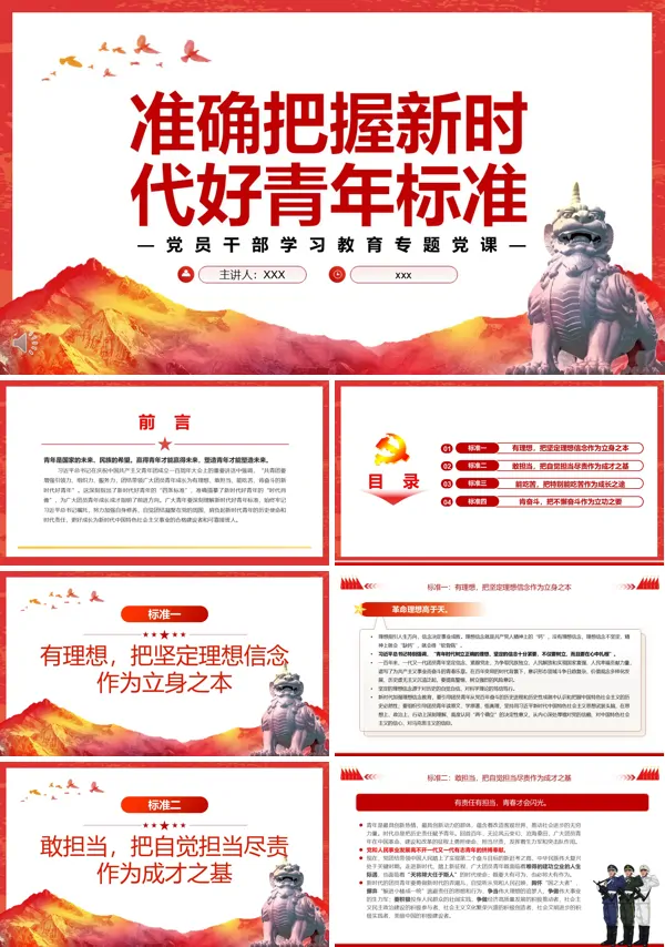 准确把握新时代好青年标准PPT党课课件
